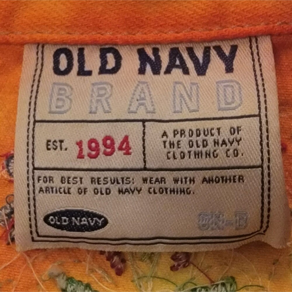 Old Navy Tie Dye Denim Cotton Jacket With Seed Bead‎ Design Womens Size M 00016 - Picture 7 of 9